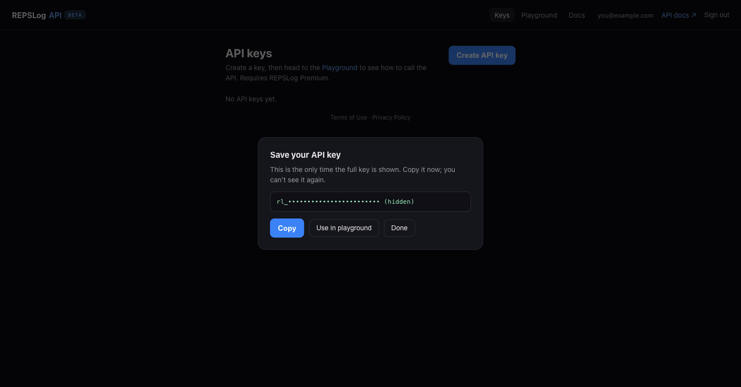One-time key reveal